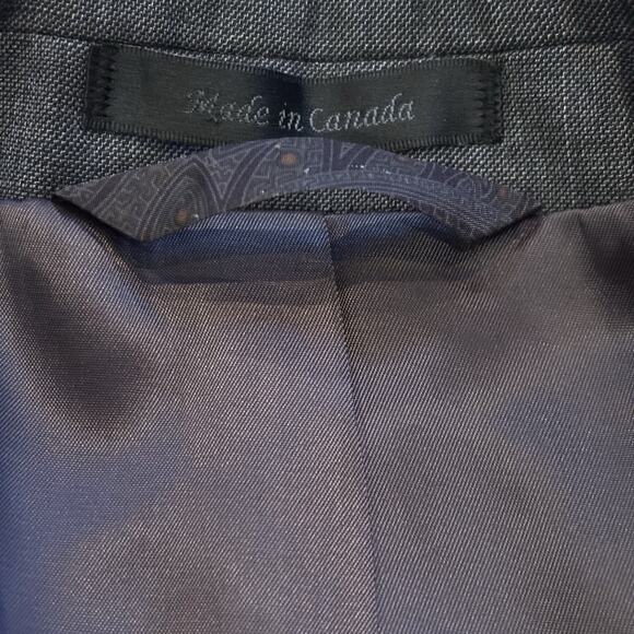 Lauren Ralph Lauren Suit Wool Charcoal Crosshatch Texture 44 Short/40W x 28.5L** - Picture 8 of 13